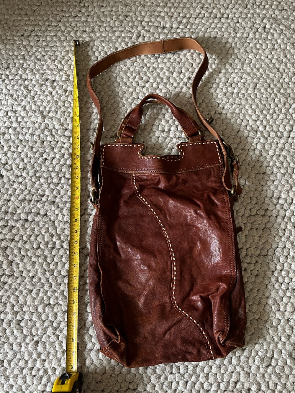Lucky Brand Brown Leather Crossbody Bag with Stud Accents - Picture 3 of 9